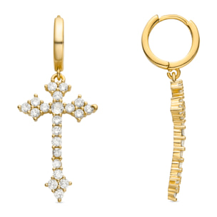 Pendientes de Circonita Brillante acabados en oro amarillo de 18k