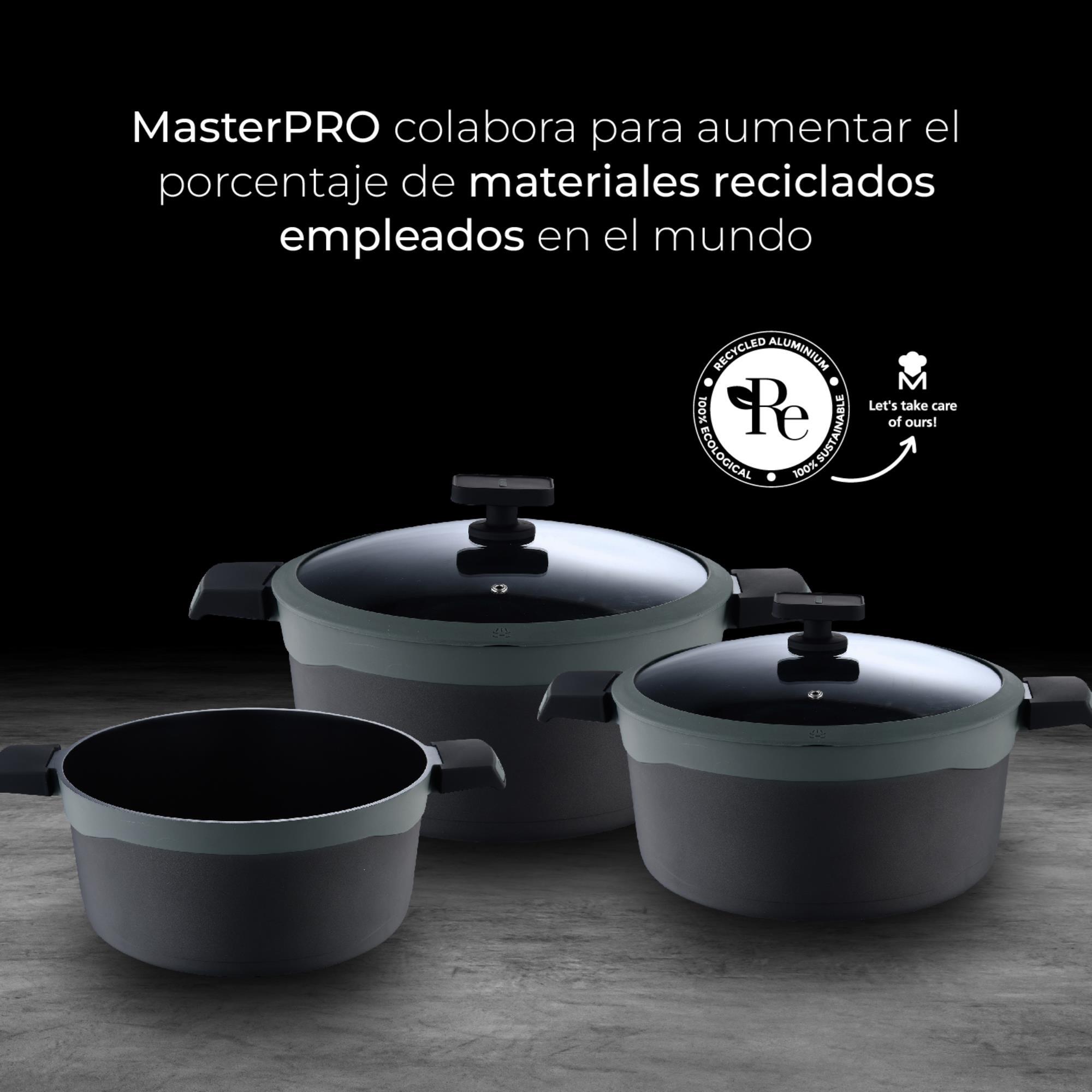 Cacerola de Ø24x12cm con tapa en Aluminio fundido con Revestimiento antiadherente GASTRO REECO MasterPRO