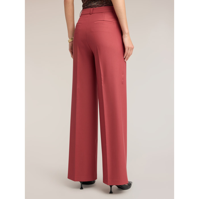 Motivi - Pantaloni palazzo fluidi con piega stirata - Rosso