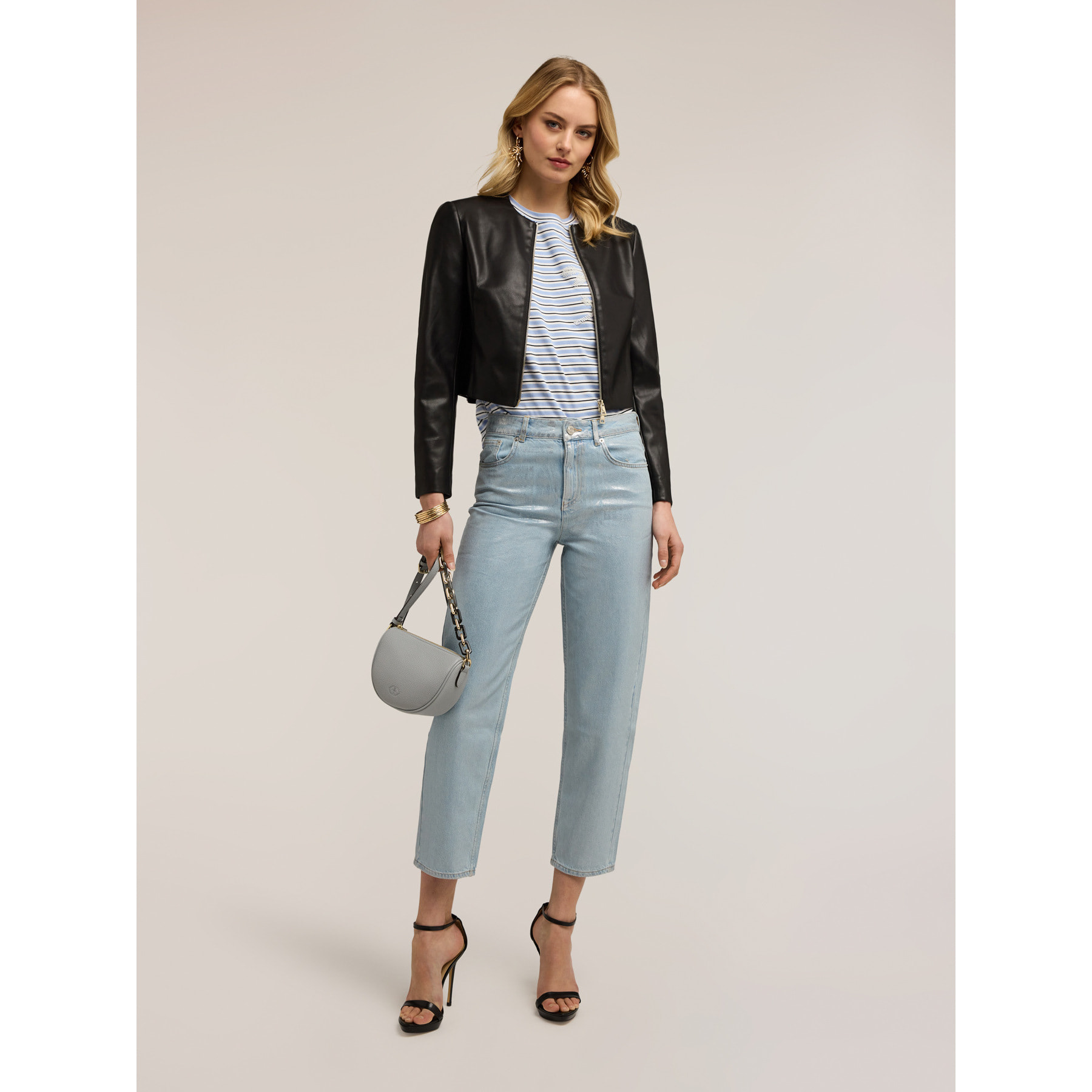 Motivi - Jeans regular boyfit con laminado - Light - blue