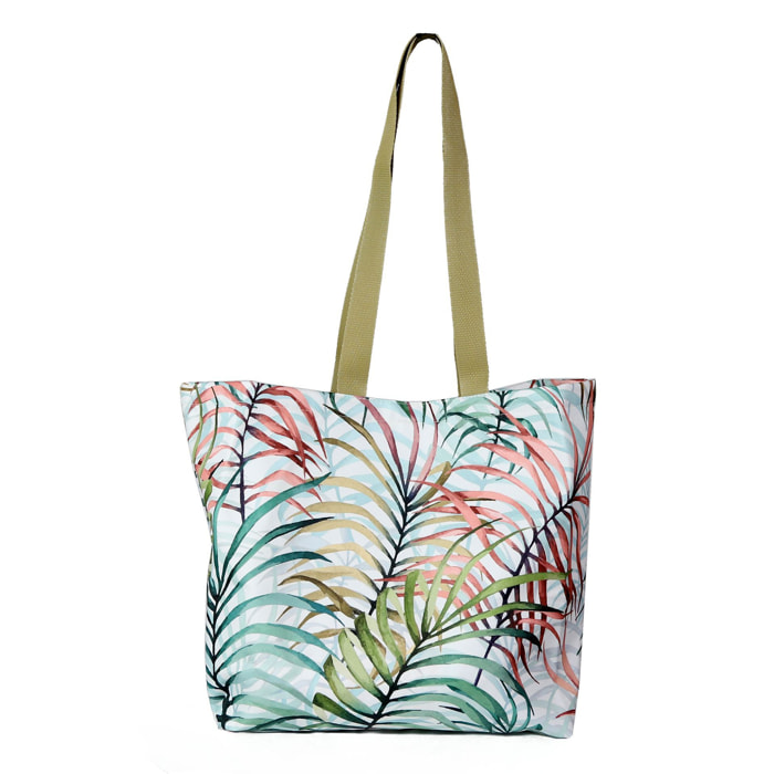 Bolso de playa estampado digital Orana - 300 gr/m2 - verde - 48x33x14 cm