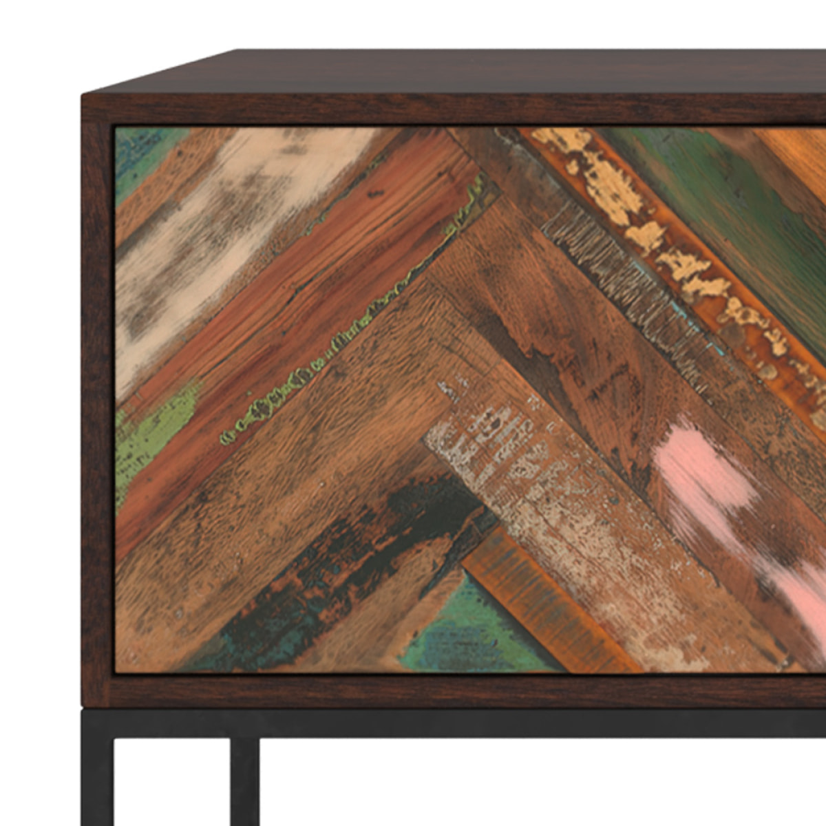 Meuble TV en bois d'acacia et bois recyclé 145 cm - Krabi