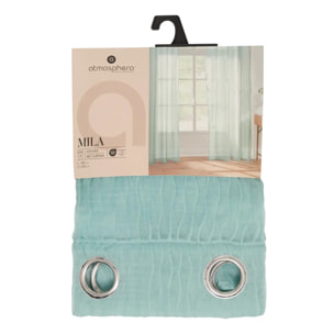 Voilage Mila rayures texturées140x240cm vert céladon