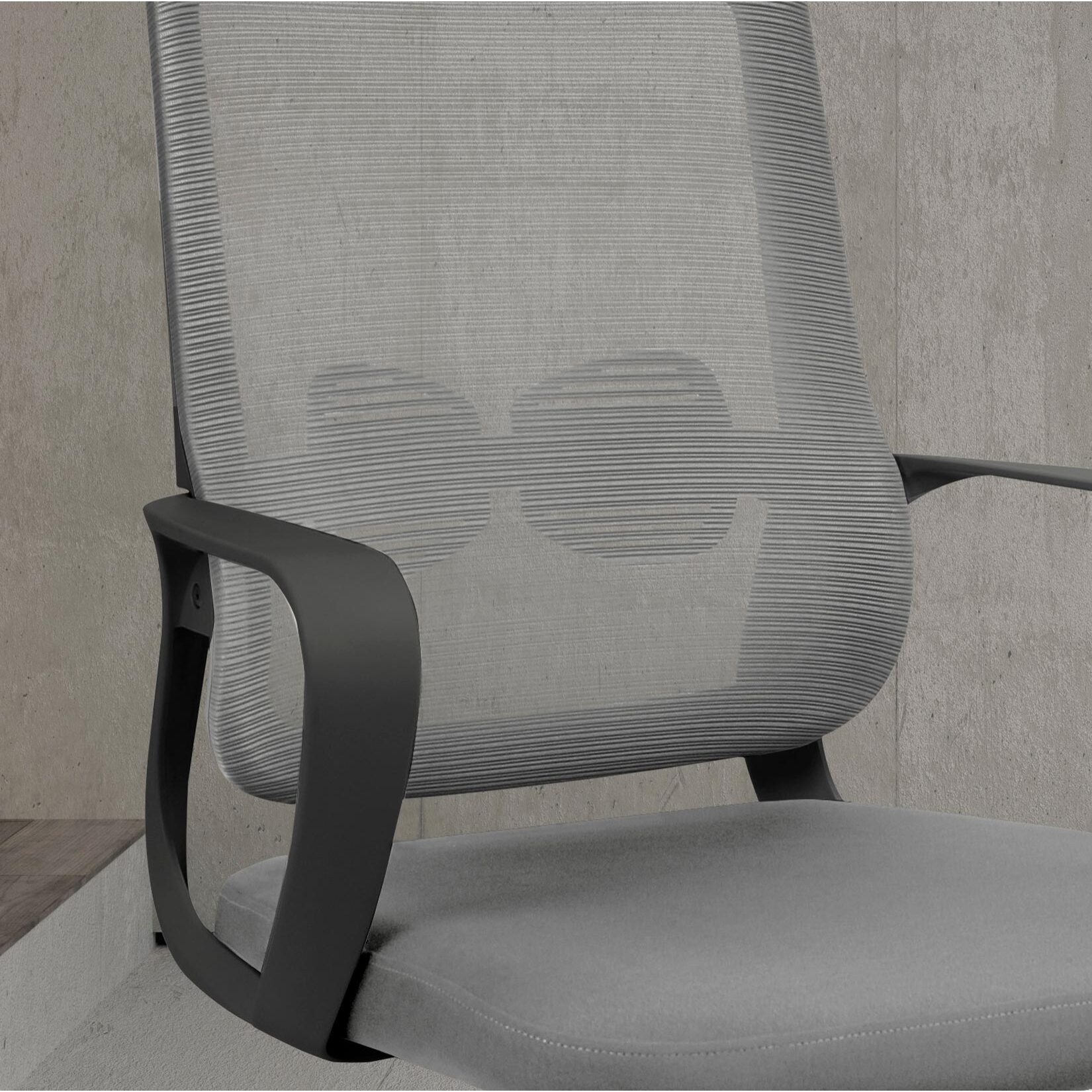 Silla de estudio Leah tela gris y negro 107x66x61 cm