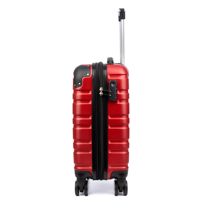 Set di 2 valigie Trolley espandibili, in materiale leggero ABS ad alta resistenza con angoli rinforzati. Chiusura a combinazione, 4 ruote girevoli doppie a 360° e removibili.