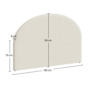 Tête de lit en tissu bouclé beige 160 cm - Eva