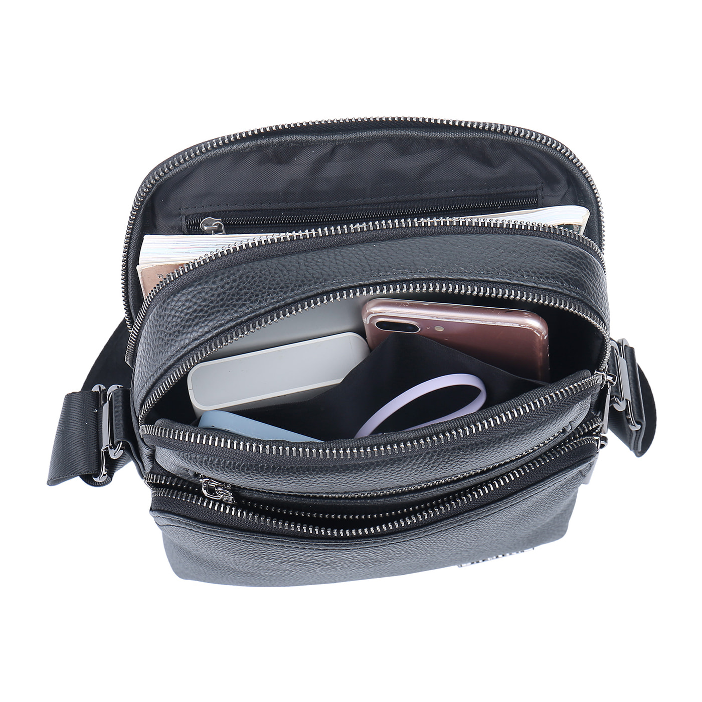 Borsa a tracolla  da uomo In Vera pelle Made in Italy 22x25x9 cm