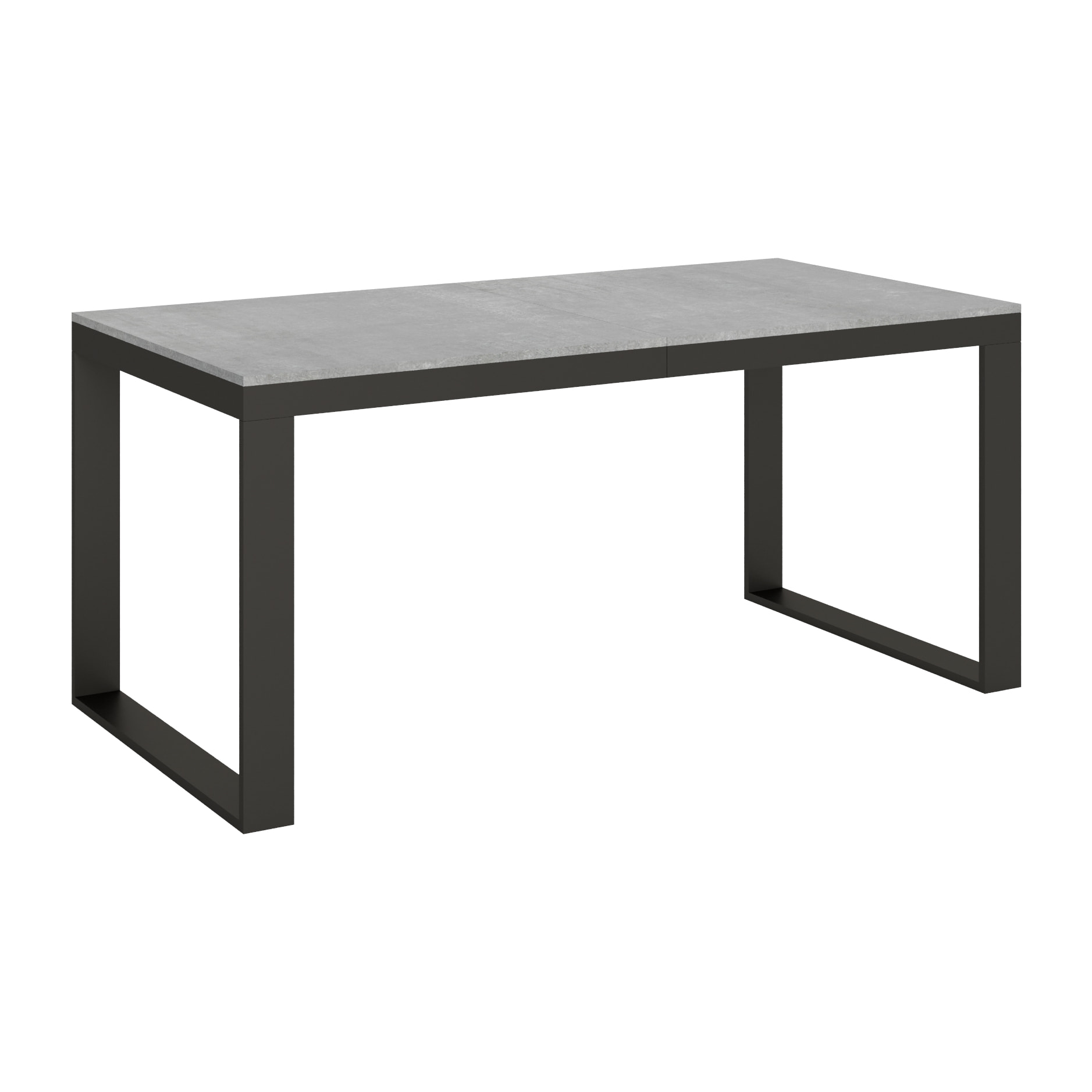 Table extensible 90x180/284 cm Tecno Evolution Gris Béton cadre Anthracite