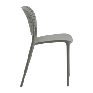 Set di 2 sedie MAIORCA in polipropilene grigio, impilabili