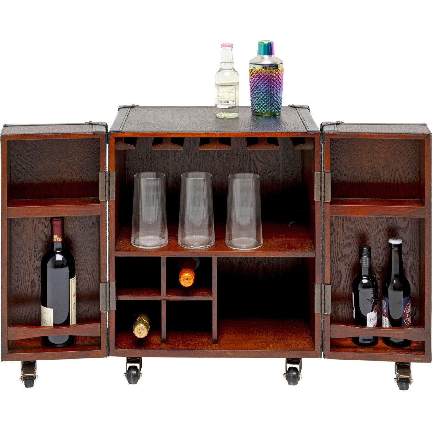 Bar-coffre Globetrotter croco 58cm Kare Design