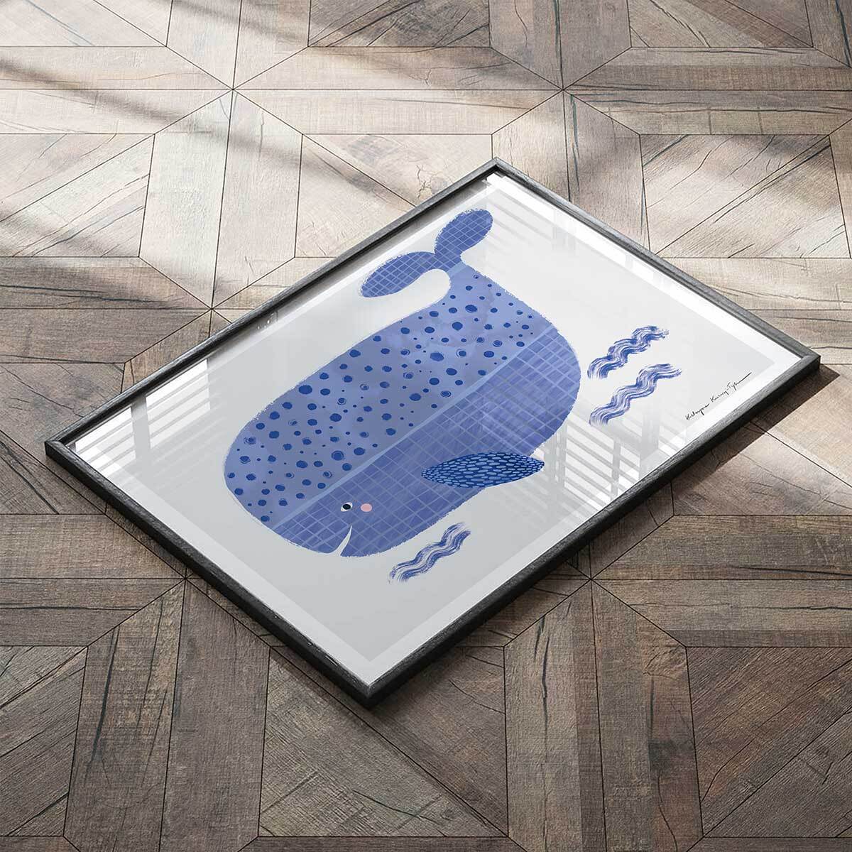 Affiche enfant baleine bleue  Affiche seule