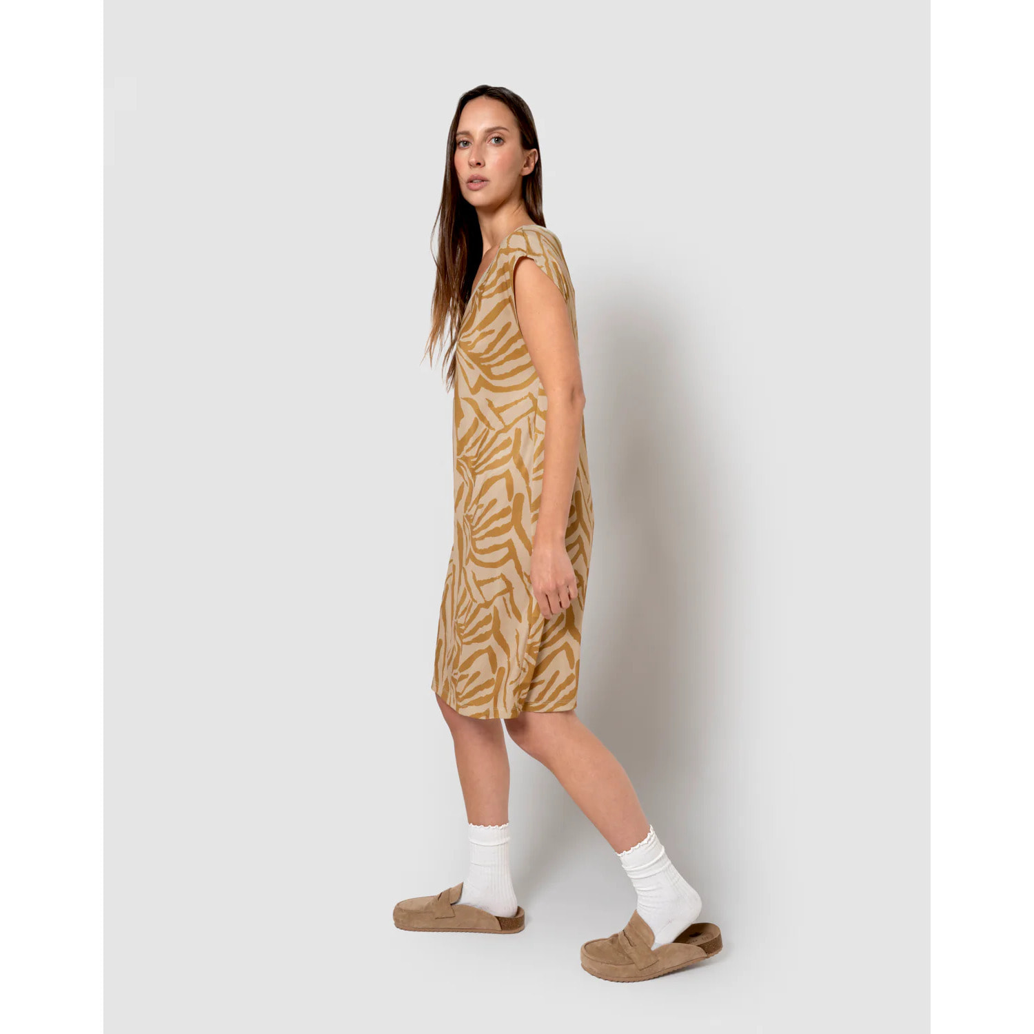 Vestido corto soft indra ocre