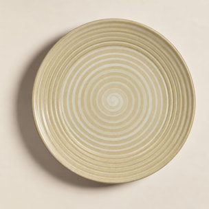 Lot de 6 assiettes plates 27cm en grès jaune TURBOLINO