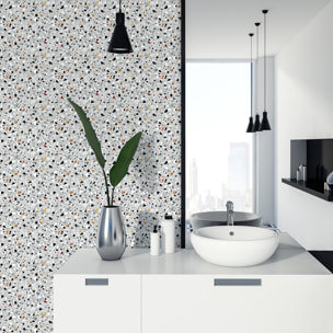 Stickers muraux - Sticker Mural Carrelage adhésif Cuisine Salle de Bain - 24 STICKERS CARRELAGES TERRAZZO CARLOFORT