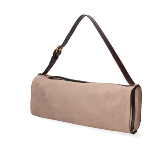 Borsa a spalla da donna Made in Italy - Valoria Chic - Pelle scamosciata - 35.0 x 14.0 x 10.0 cm