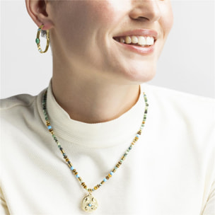 Collar con Multicolor Piedra Natural acabado oro 18k