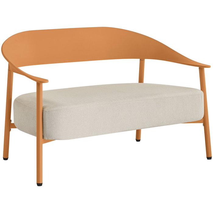 Canapé de jardin en plastique et métal "Céora" - 2 places - Orange