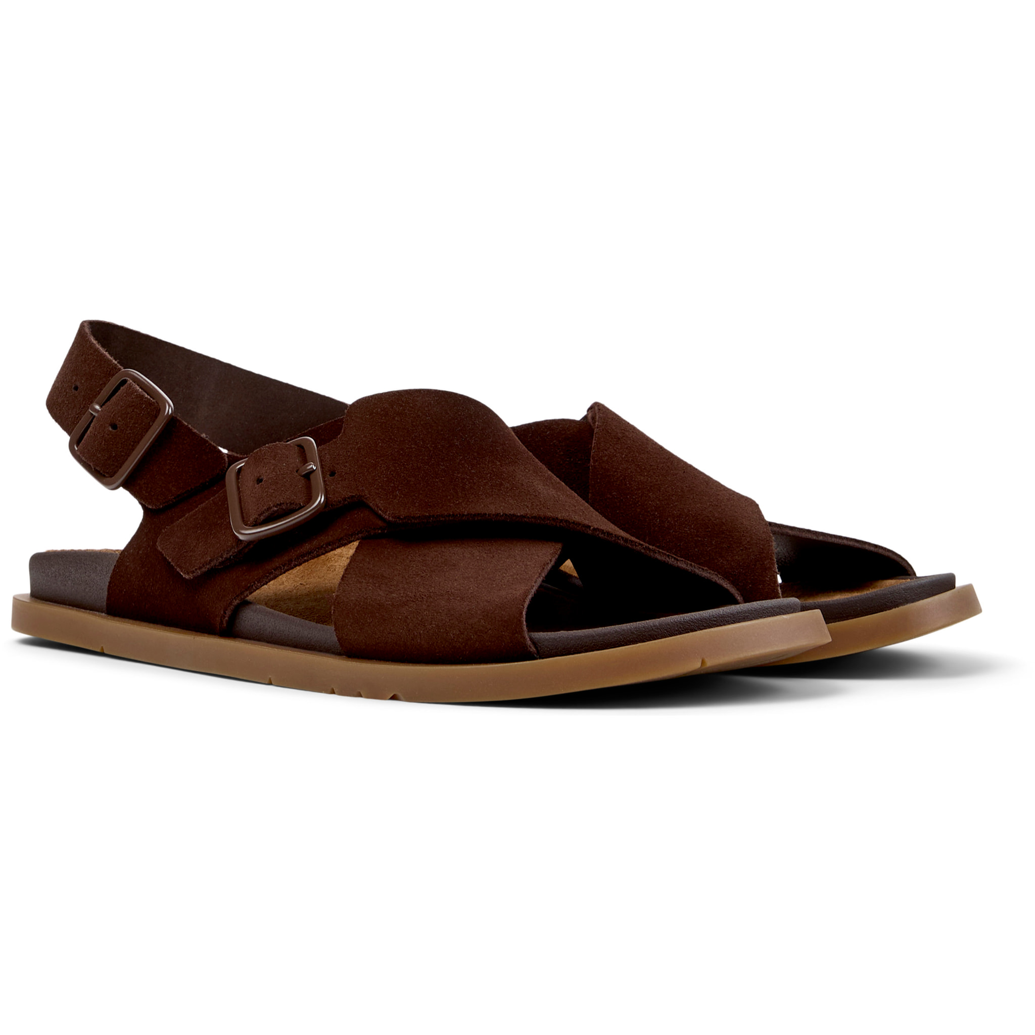 Sandalias - CAMPER Lluc Sandal - Marron - Cuero de gamuza