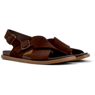 Sandalias - CAMPER Lluc Sandal - Marron - Cuero de gamuza