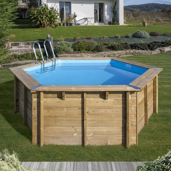 Piscine hors sol bois ronde Ø 4 x 1,17 m VANILLE