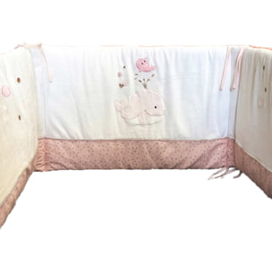 Tour de lit brodé baleines - Multicolore