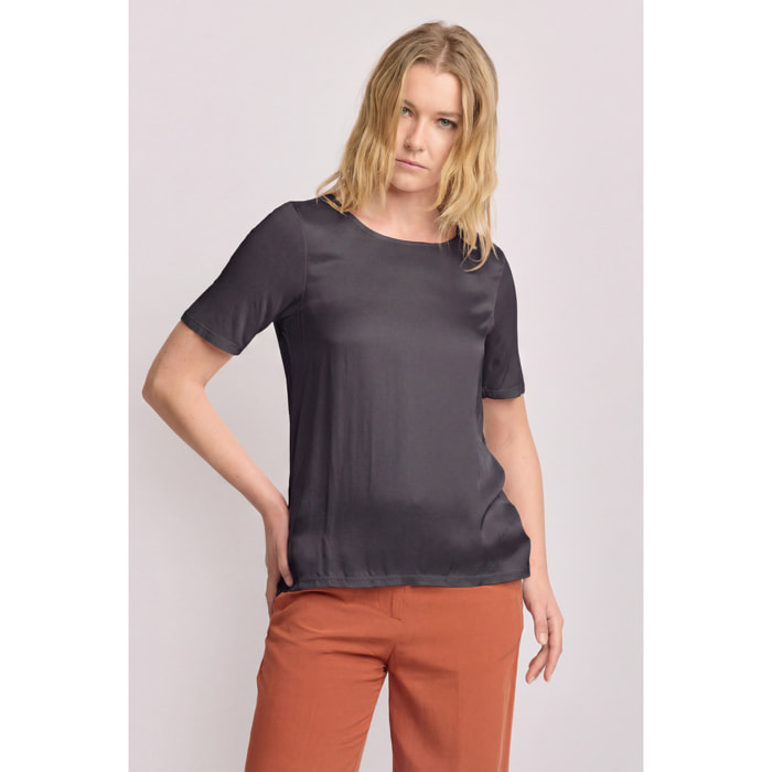 Kocca - T-shirt minimal in viscosa Donna, Tinta unita, Girocollo