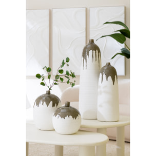 J-Line Vase Olea Bouteille Vert Olive/Blanc Large