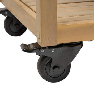 Module de cuisine d'été Lodgia 2 etagères bois d'acacia