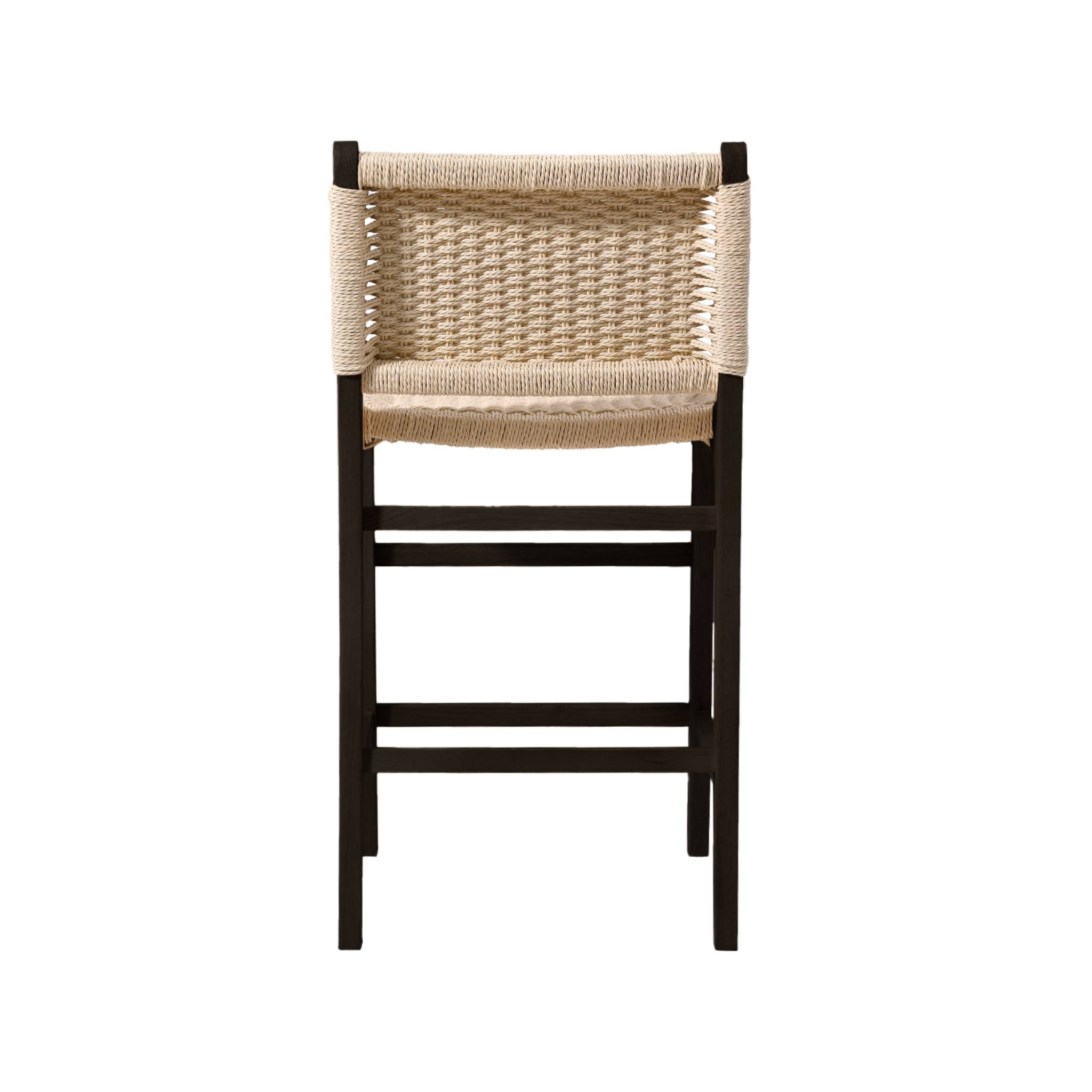 Tabouret de bar bois d'hévéa et assise en cordes 64cm (lot de 2) JOY