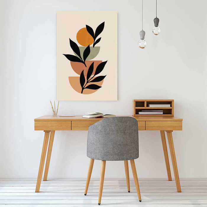 Tableau contemporain fleurs lierre  Toile imprimée
