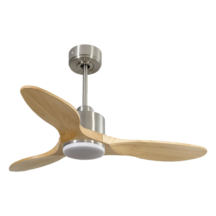Ventilateur de plafond Réversible  Thermostat Dimmable Wifi Moteur à courant continu Toits en pente Télécommande Lumière à trois tons Hypersilence Mémoire