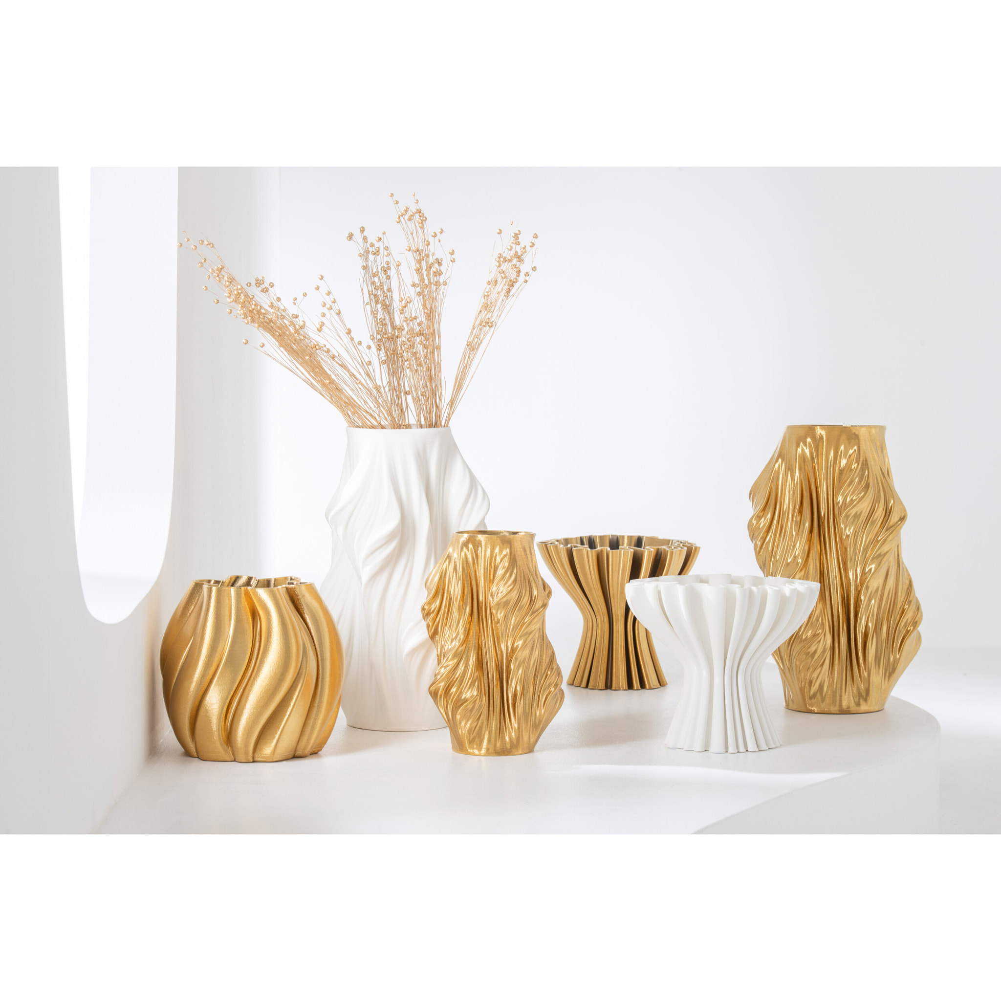 J-Line vase - porcelaine - or - large