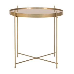Glina - table basse - métal et verre - 48 cm - Noir ou doré