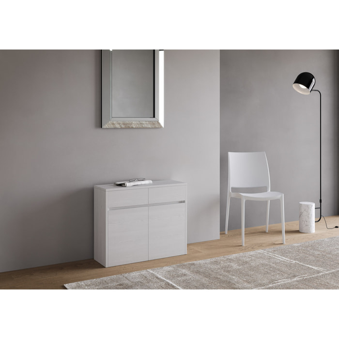 Bancs inférieur et supérieur extensible 26x72/300 cm Evolve Frêne Blanc rallonges internes