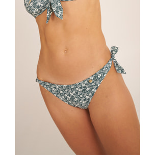 Braga de bikini clásica con lazos y estampado flores