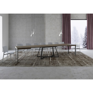 Table extensible 90x140/400 cm Booster taupe pieds anthracite