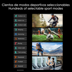Smartwatch QX18, chiamate bluetooth, GPS + 4 sistemi di localizzazione, torcia, oltre 170 modalità sportive e monitor della salute.