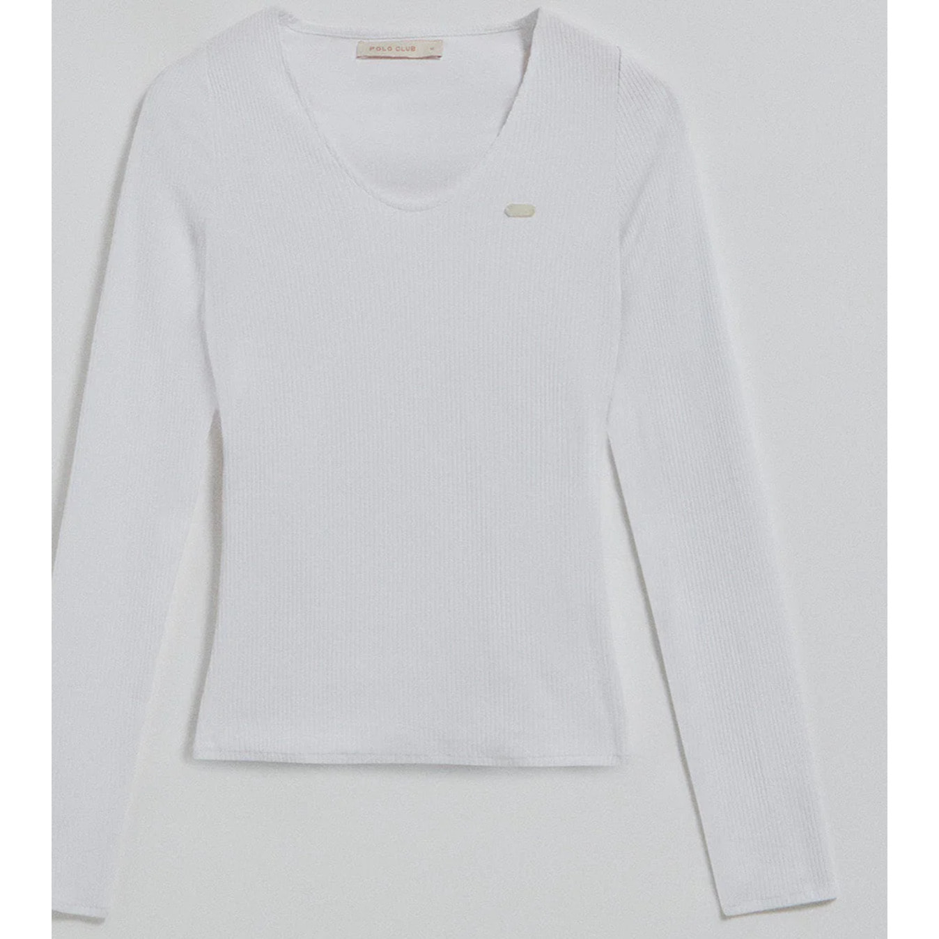 Camiseta blanca Penelope con detalle de botón nacarado Polo Club