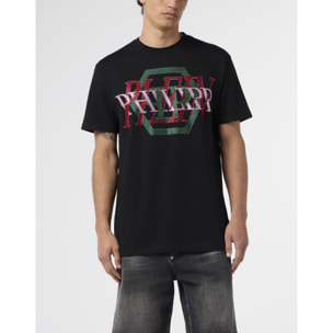 PHILIPP PLEIN Round Neck T-Shirt Logo Hexagon Stones