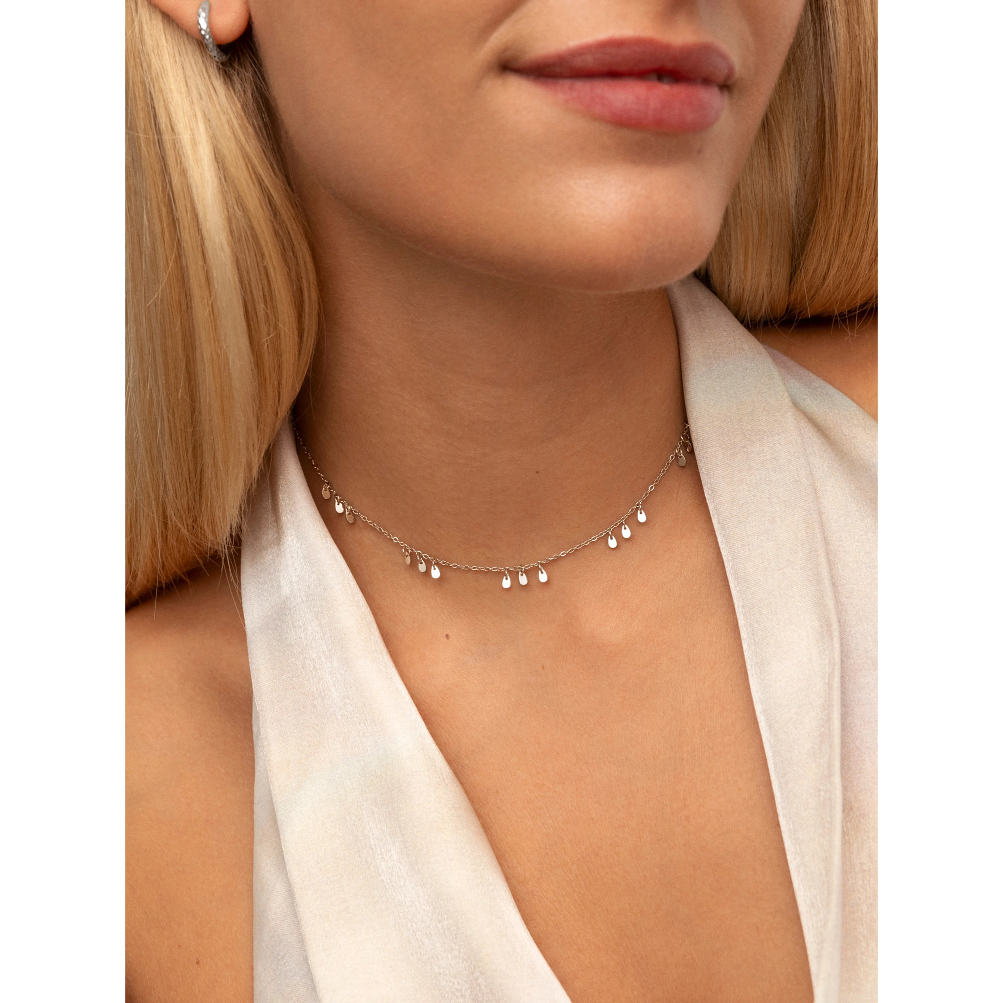 Collana Mini Drop Charms in Acciaio