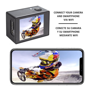 Fotocamera sportiva Garrix 4K con WIFI, batteria da 900 mAh e impermeabile fino a 30 m con custodia impermeabile.