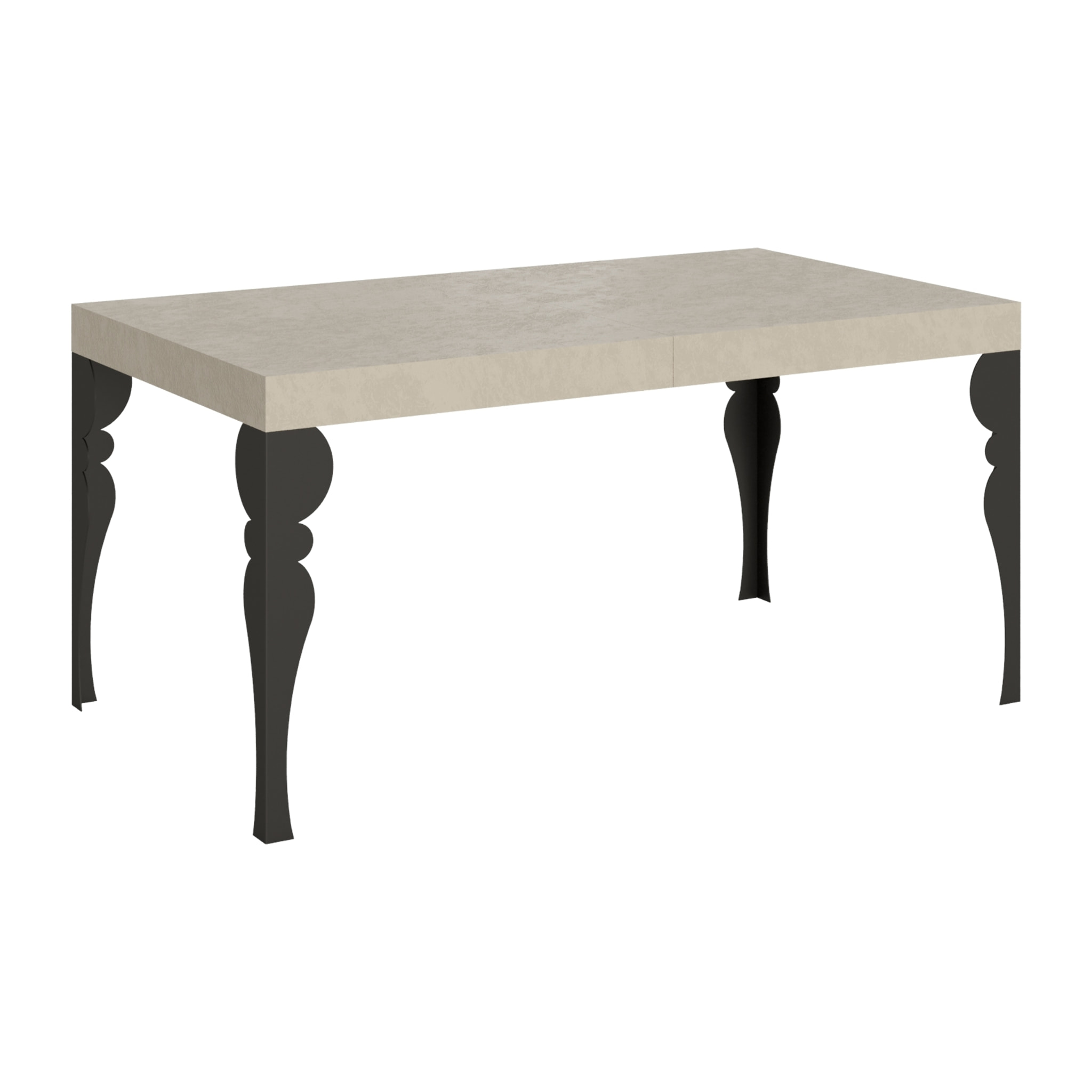 Table extensible 90x160/420 cm Paxon cachemire pieds anthracite