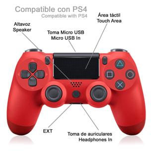 Mando inalámbrico con vibración compatible con PS4. Funciones completas.