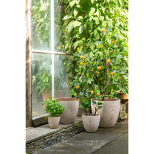 J-Line Cache-pot Rond - céramique - beige clair - extra large