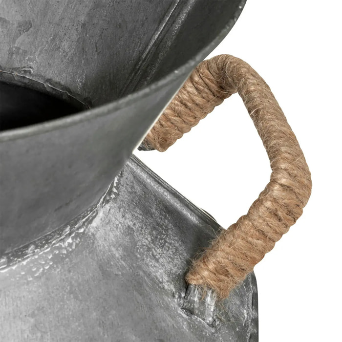 Pot à lait métal gris H37cm