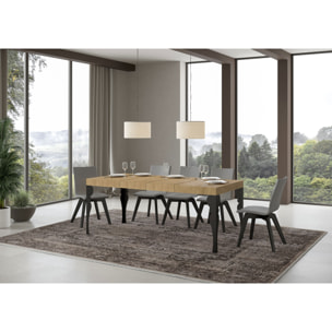 Table extensible 90x120/224 cm Paxon Premium Chêne Nature cadre Anthracite