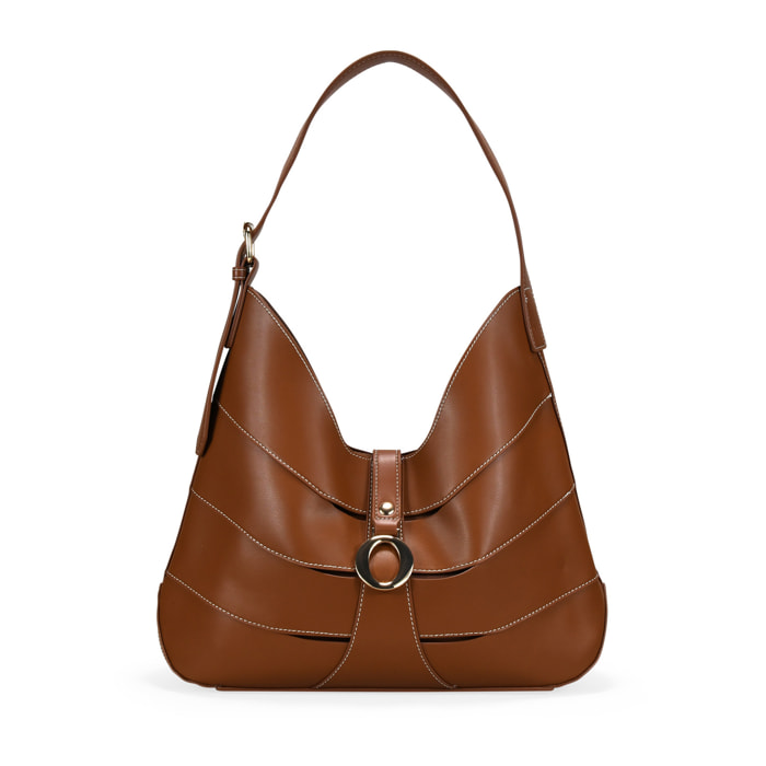 Bolso de hombro cuero con bolsa interior