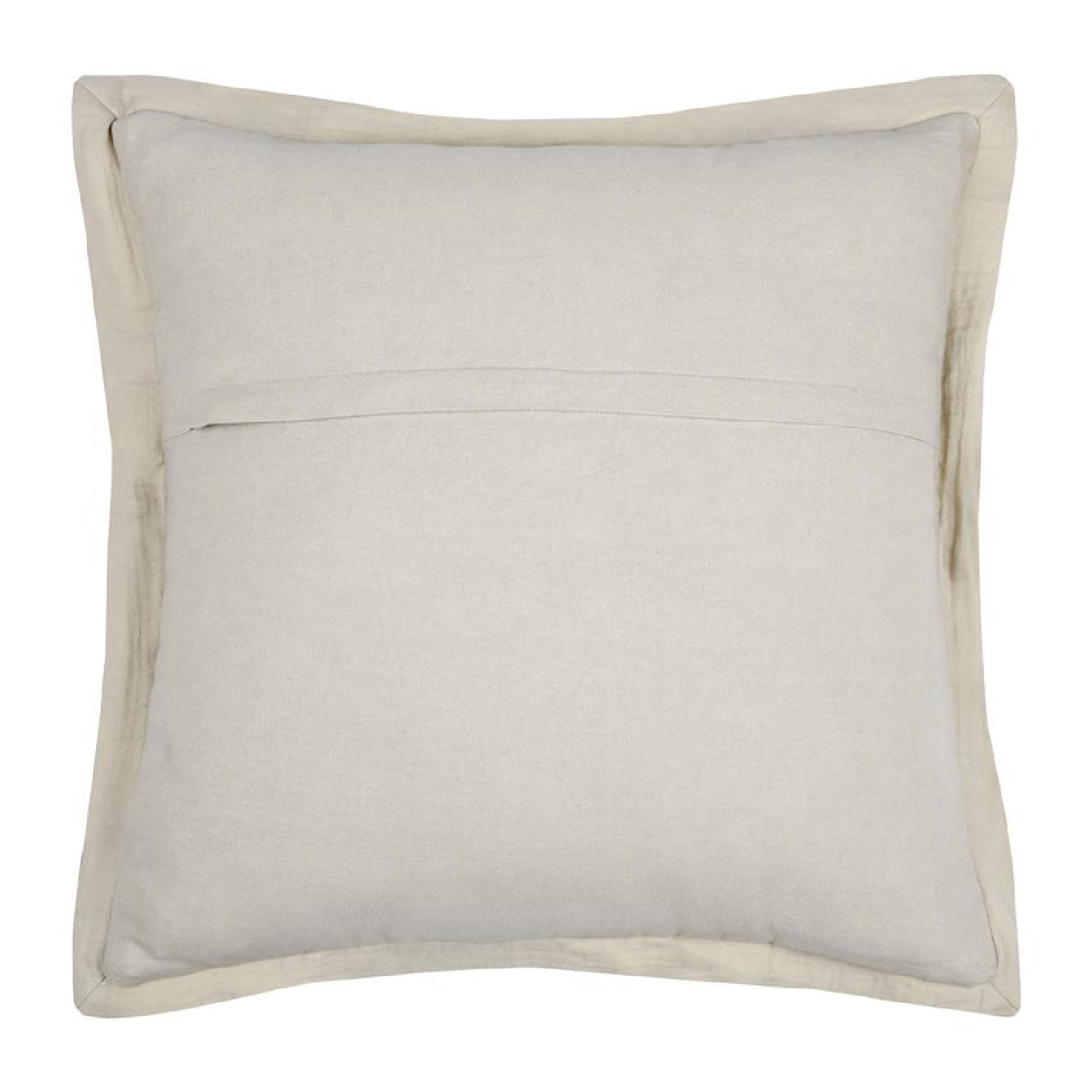 Coussin carré uni en gaze de coton surpiquée - Naturel