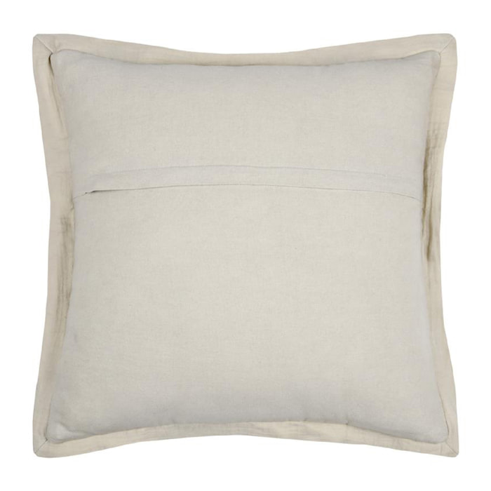Coussin carré uni en gaze de coton surpiquée - Naturel