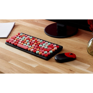 COFFRET CLAVIER ET SOURIS SANS FIL BUBBLE